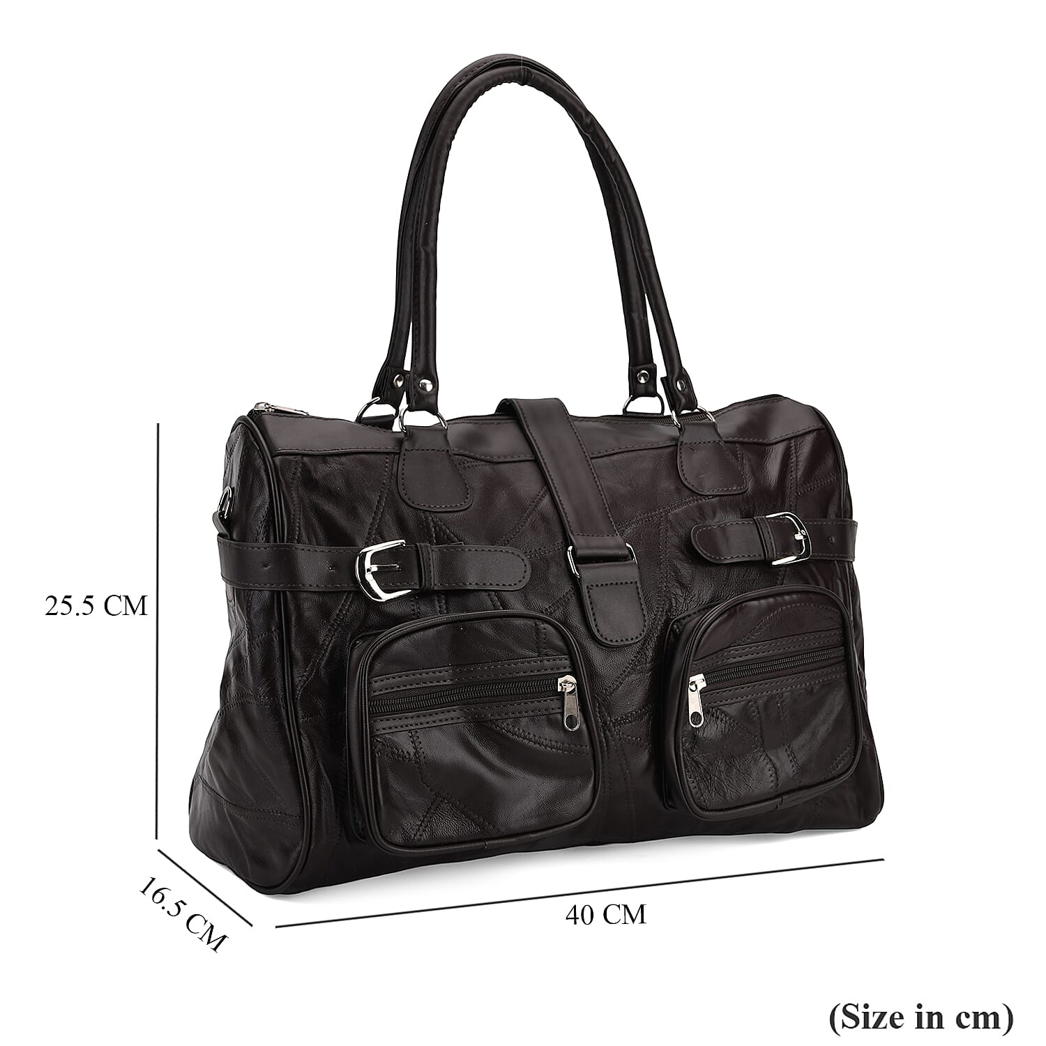 Genuine Leather Multi-Pocket Handbag - Everyday Lifestyle Bag - Brown