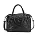 Closeout Deal - Genuine Leather Handbag with Adjustable Shoulder Strap - Black
