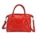 Closeout Deal - Genuine Leather Handbag with Adjustable Shoulder Strap - Black