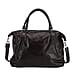 Closeout Deal - Genuine Leather Handbag with Adjustable Shoulder Strap - Black