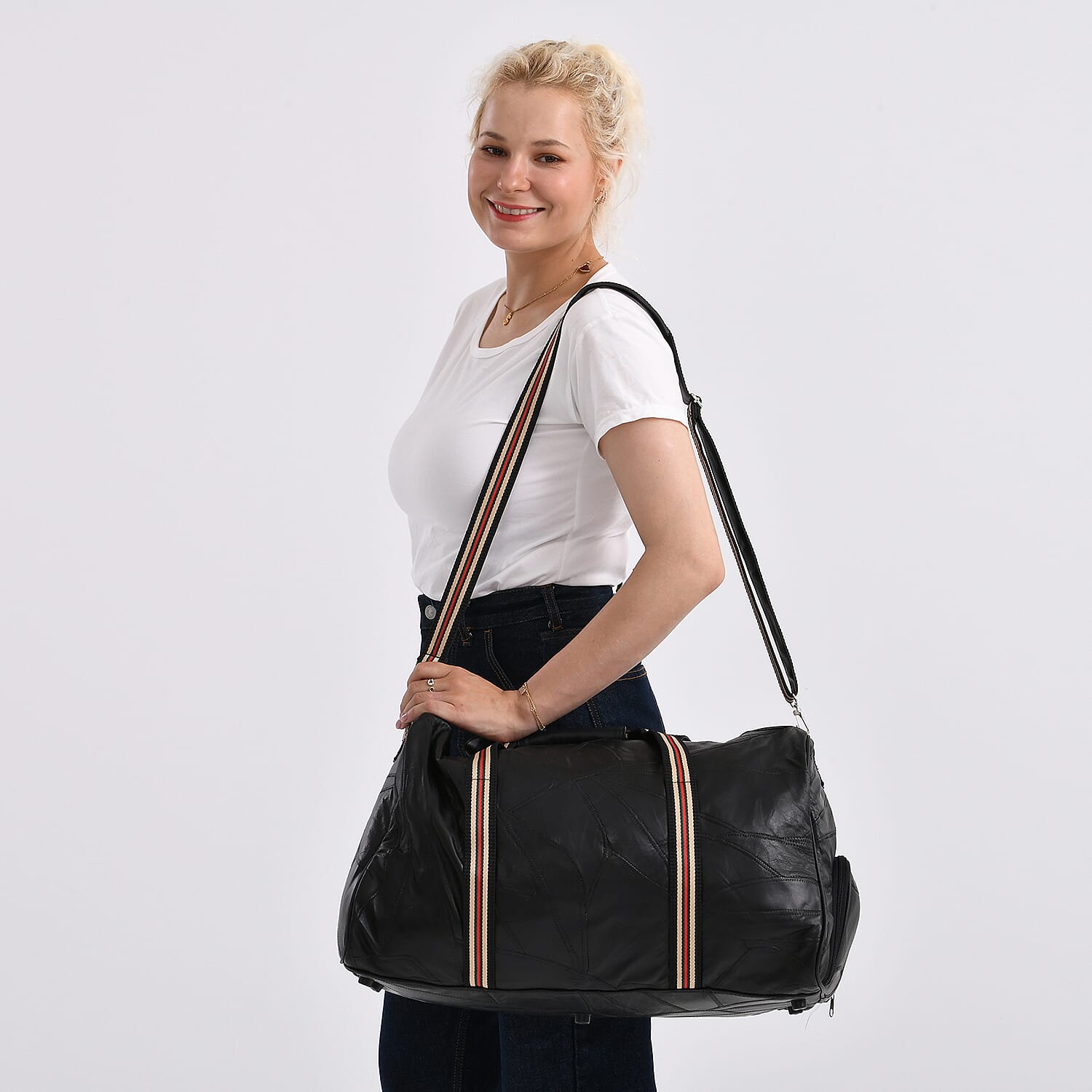 Hong Kong Closeout - 100% Genuine Leather Travel Bag - Black