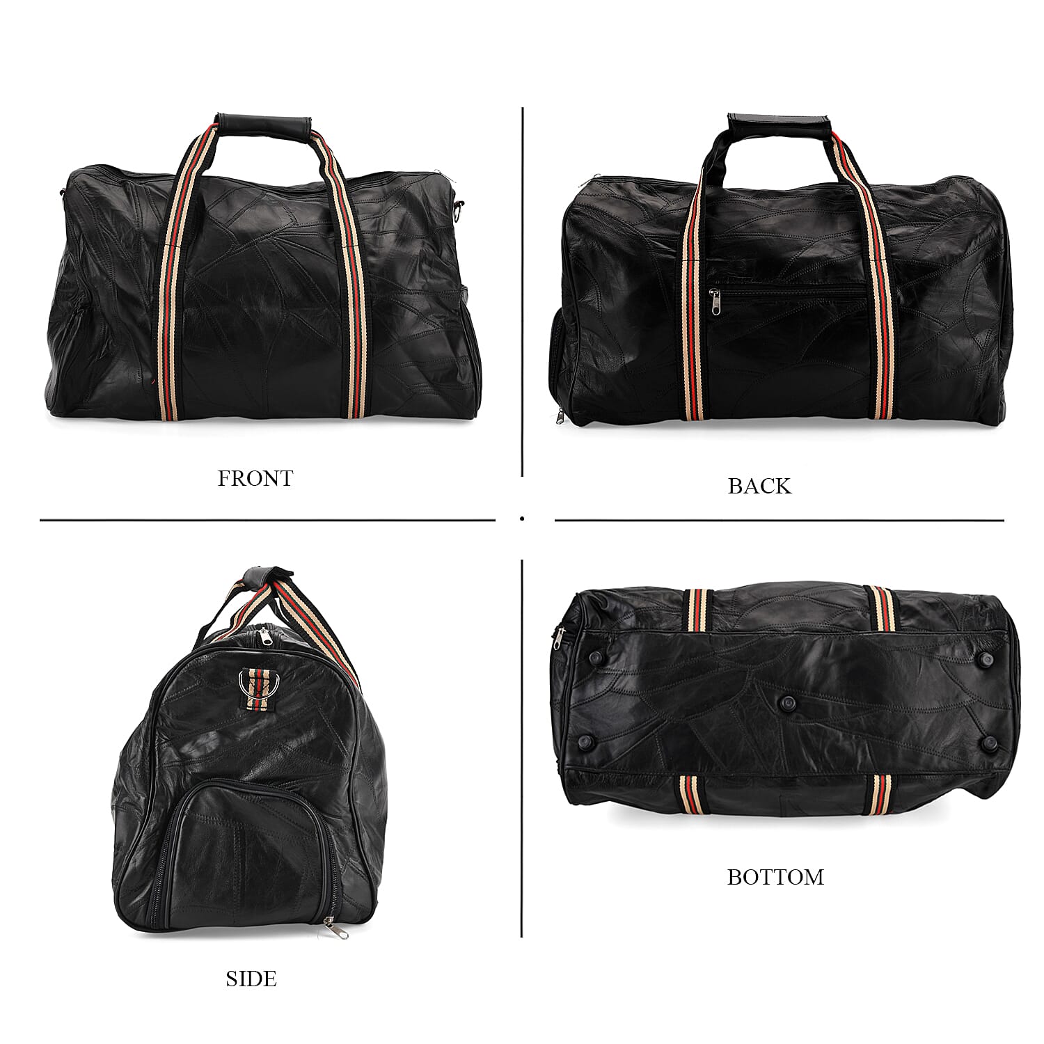 Hong Kong Closeout - 100% Genuine Leather Travel Bag - Black