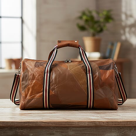 Hong Kong Closeout - 100%  Genuine Leather Travel Bag - Camel