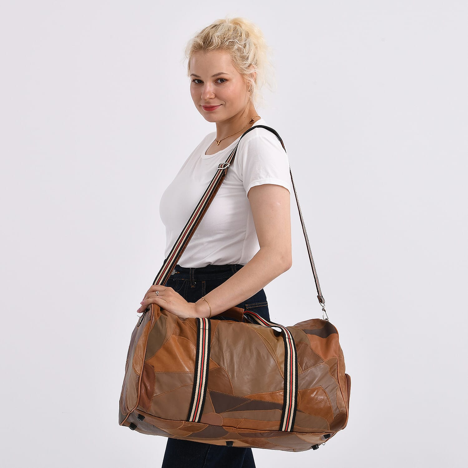 Hong Kong Closeout - 100%  Genuine Leather Travel Bag - Camel