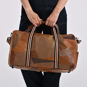 https://tjcuk.sirv.com/Products/80/9/8099201/Patchwork-Sheep-Leather-Travel-Bag-Camel_8099201_3.jpg?w=342&h=342