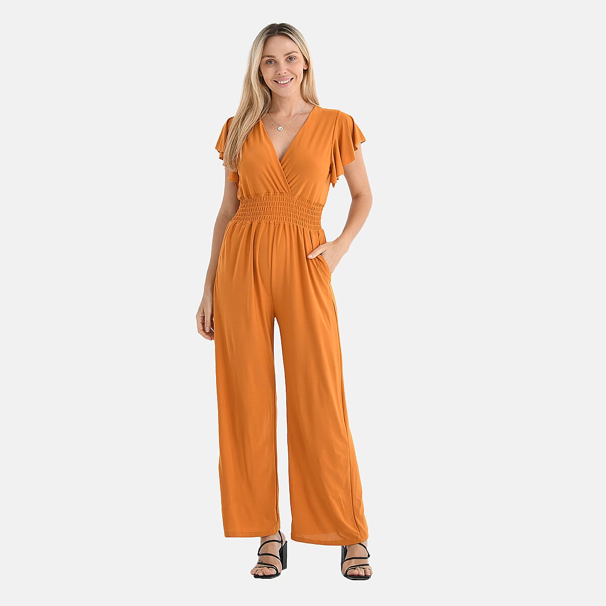 La-Marey-Printed-Jumpsuit-Size-Medium-Yellow-Yellow