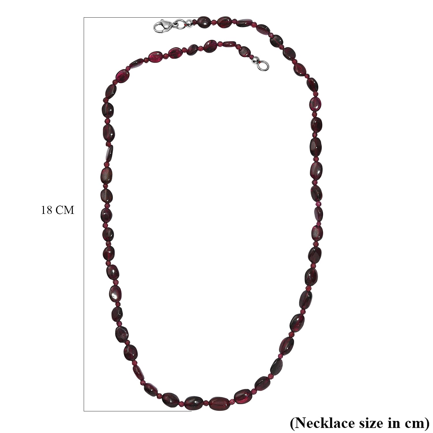 Red Garnet Necklace (Size - 20) 80.00 Ct. Red Garnet Necklace (Size - 20) 80.00 Ct.