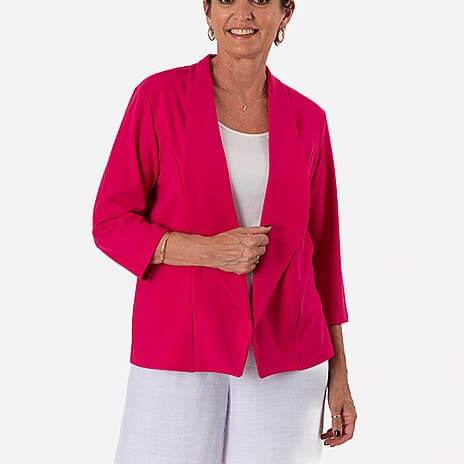 Anamor Ladies Lapel Blazer (Size S) - Fuschia