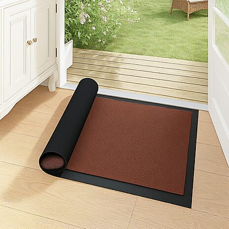 IW Microfiber Rug and Door Mat (Size 60x180 cm) - Brown