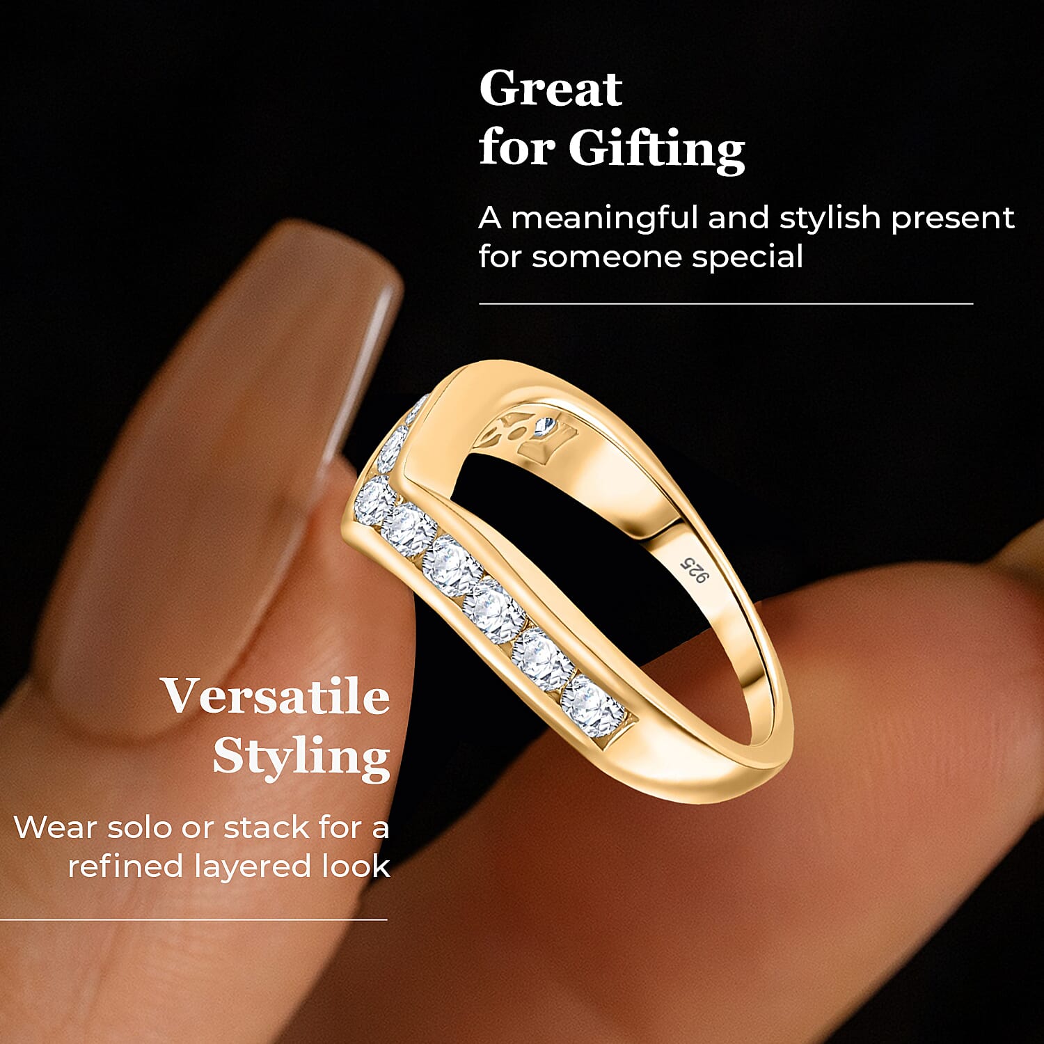 Luxuriant Diamond Lab Grown Diamond Wishbone Ring in Sterling Silver Luxuriant Diamond Lab Grown Diamond Wishbone Ring in Sterling Silver