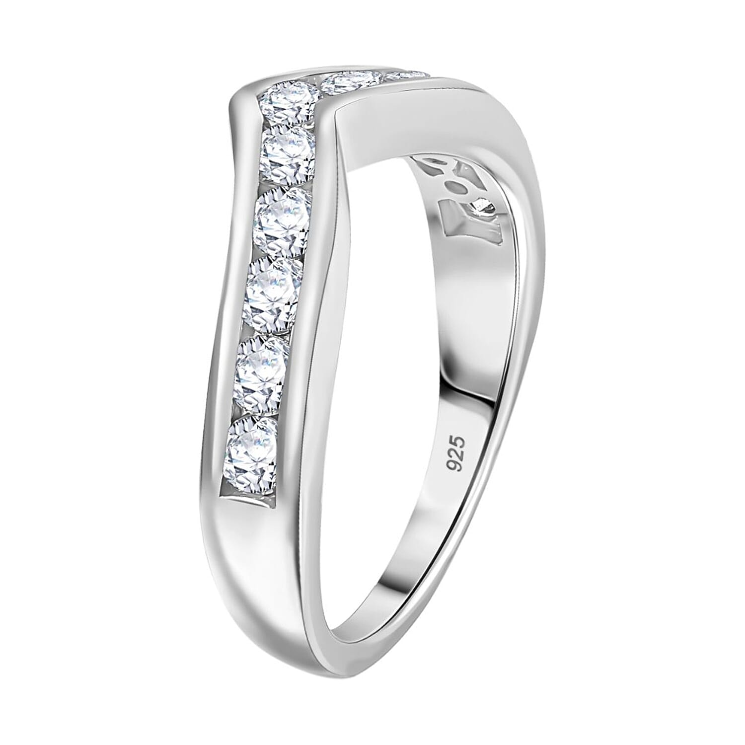 Luxuriant Diamond Lab Grown Diamond Wishbone Ring in Sterling Silver