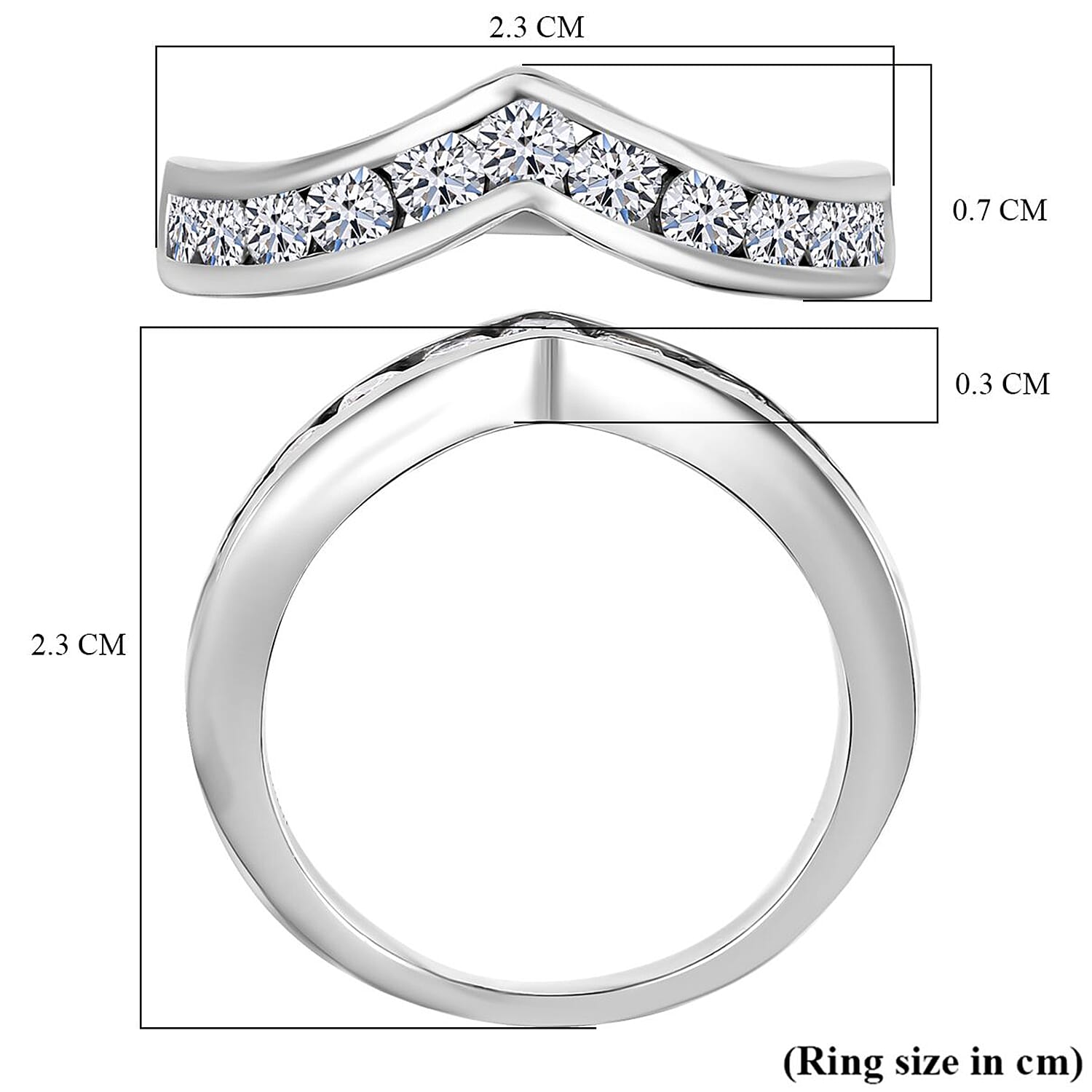 Luxuriant Diamond Lab Grown Diamond Wishbone Ring in Sterling Silver