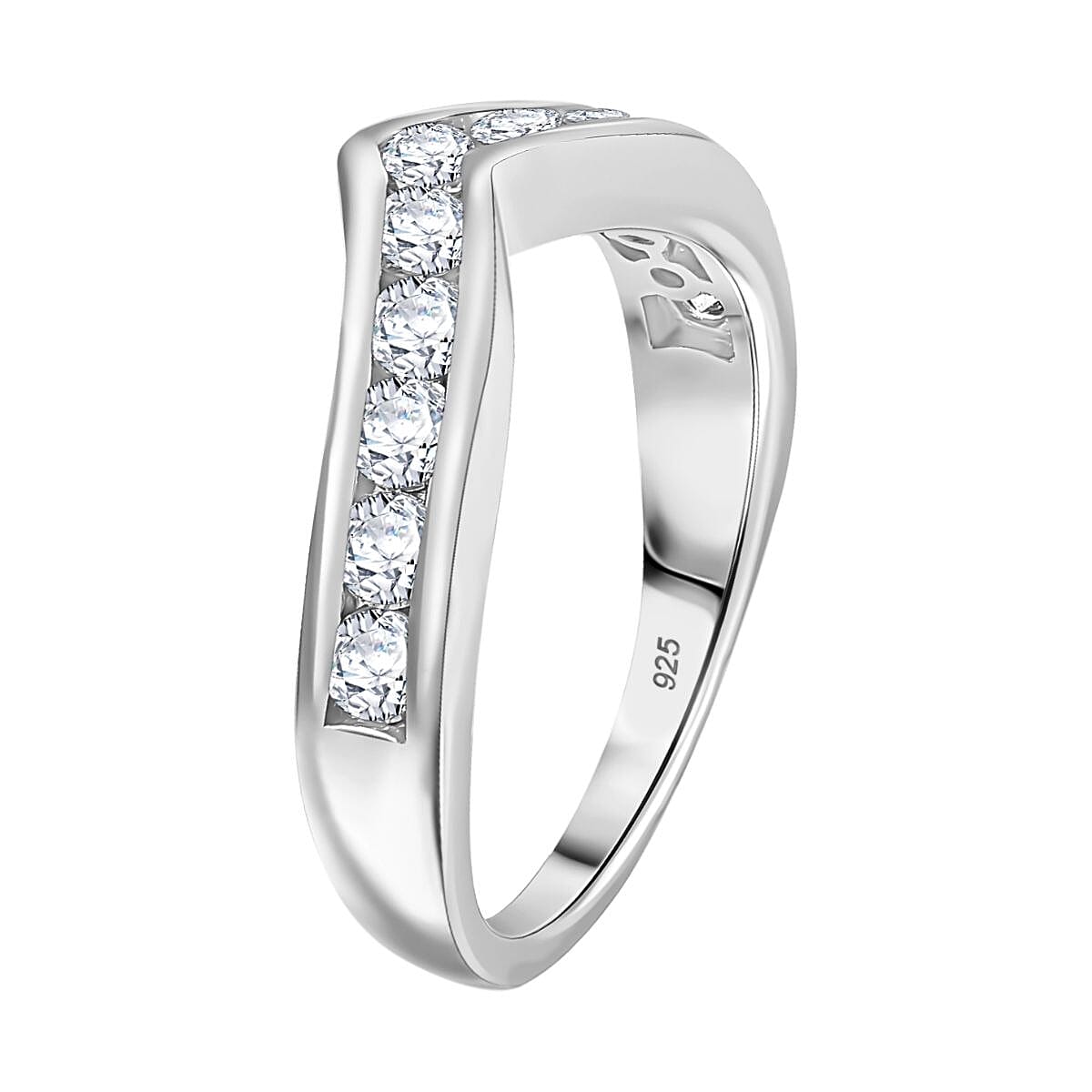 Luxuriant Diamond Lab Grown Diamond Wishbone Ring in Sterling Silver