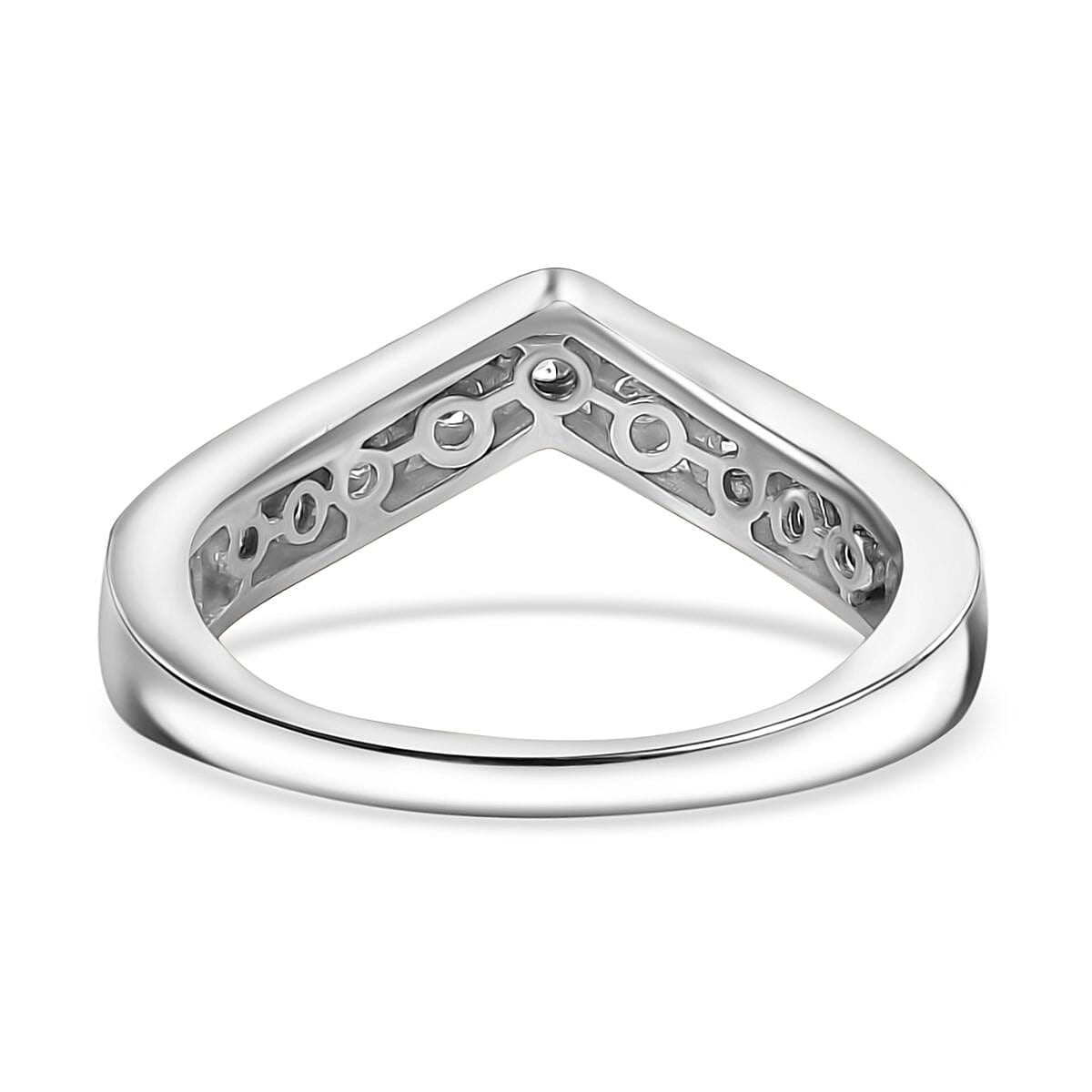 Luxuriant Diamond Lab Grown Diamond Wishbone Ring in Sterling Silver