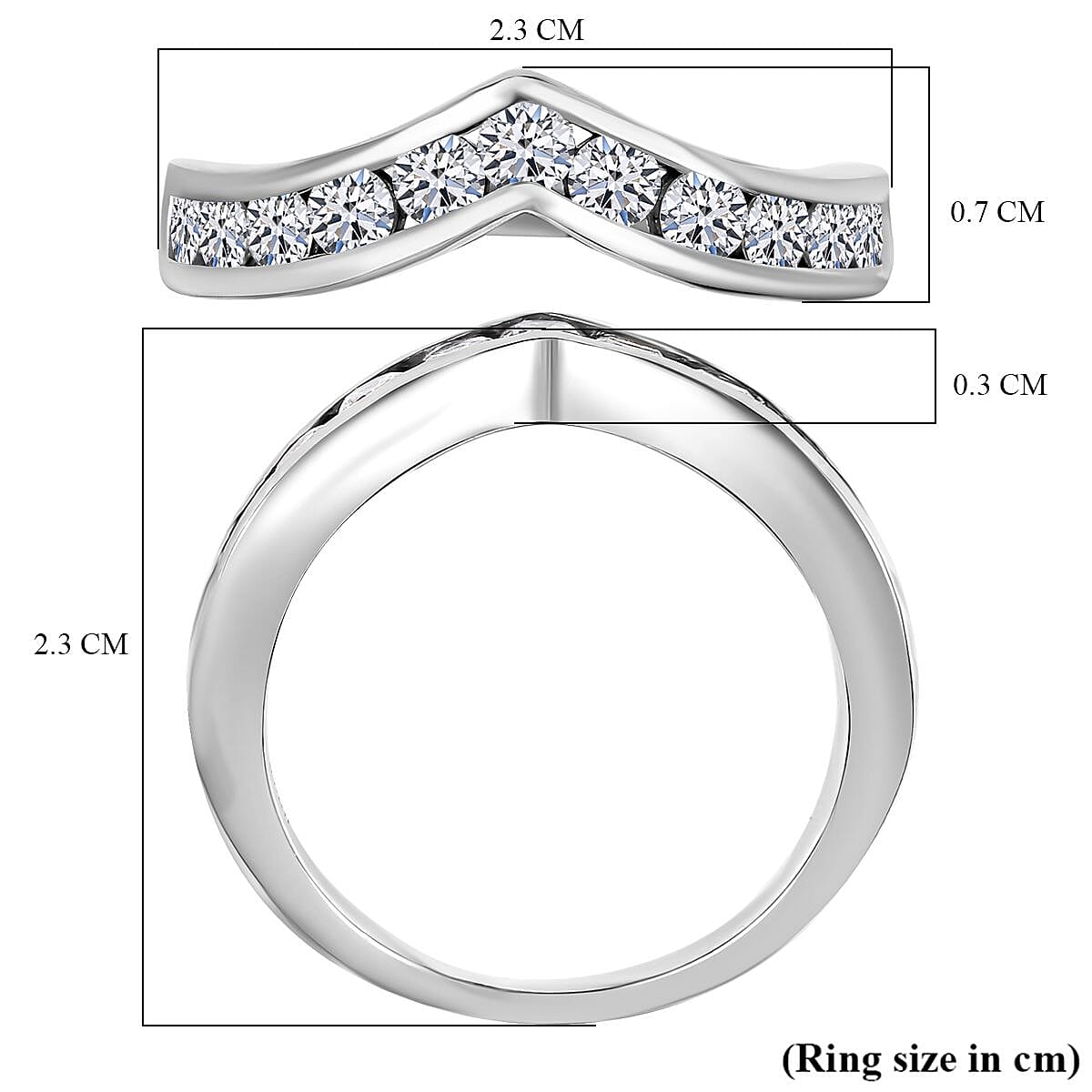 Luxuriant Diamond Lab Grown Diamond Wishbone Ring in Sterling Silver