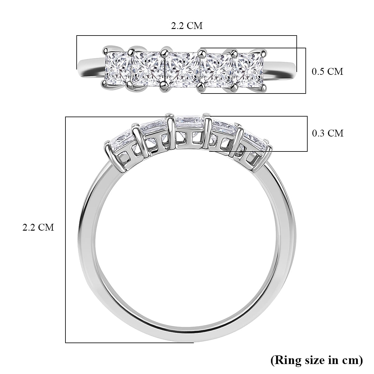 Luxuriant Diamond 950 Platinum SGL Certified Princess Cut Lab Grown Diamond (VS-E-F) 5 Stone Ring 1.00 Ct. Luxuriant Diamond 950 Platinum SGL Certified Princess Cut Lab Grown Diamond (VS-E-F) 5 Stone Ring 1.00 Ct.