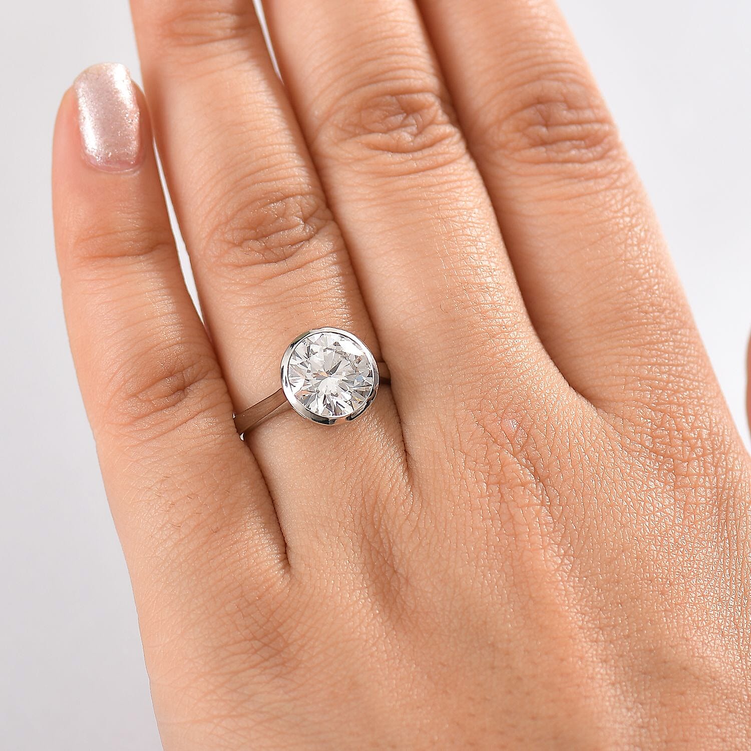 Luxuriant 950 Platinum IGI Certified (VS-F) Lab Grown Diamond Solitaire Ring 3.50 Ct, Platinum Wt. 5.63 Gms.