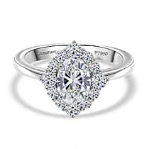 LUXURIANT 1.50 Ct. Lab Grown Diamond Halo Ring in 950 Platinum IGI Certified (VS-EF)