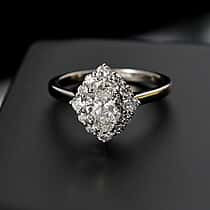 LUXURIANT 1.50 Ct. Lab Grown Diamond Halo Ring in 950 Platinum IGI Certified (VS-EF)