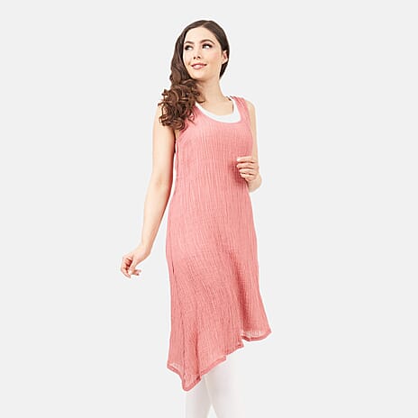 Cotton Woven Dress (Size - 12) - Terracotta