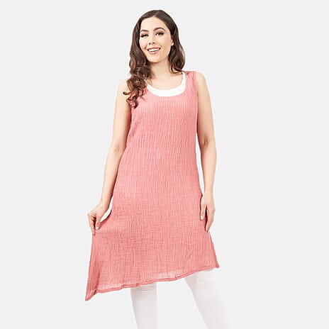 Cotton Woven Dress (Size - 16) - Terracotta