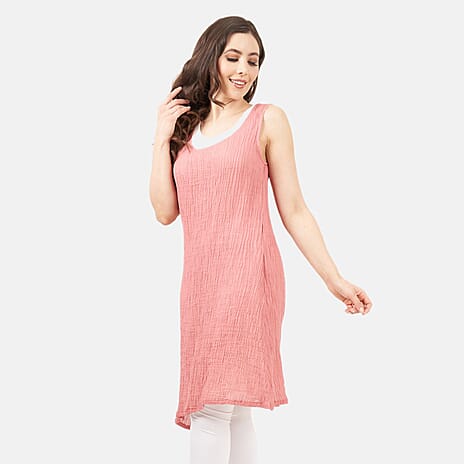 Cotton Woven Dress (Size - 16) - Terracotta