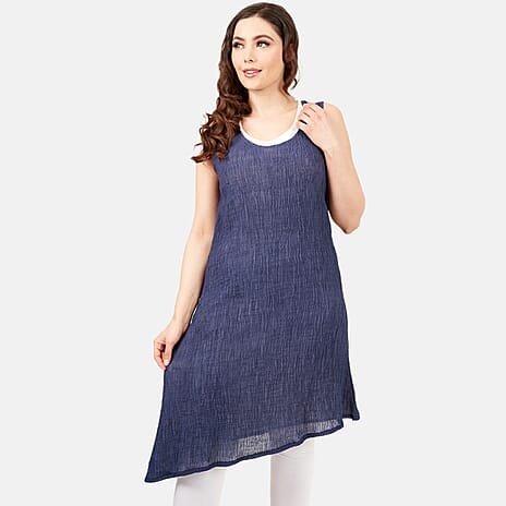 Cotton Woven Dress (Size - 12) - Navy