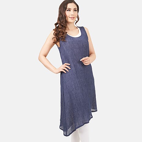 Cotton Woven Dress (Size - 16) - Navy