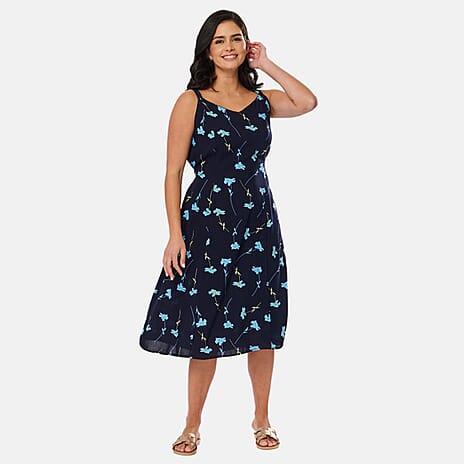 Woven Dress (Size - 20) - Navy