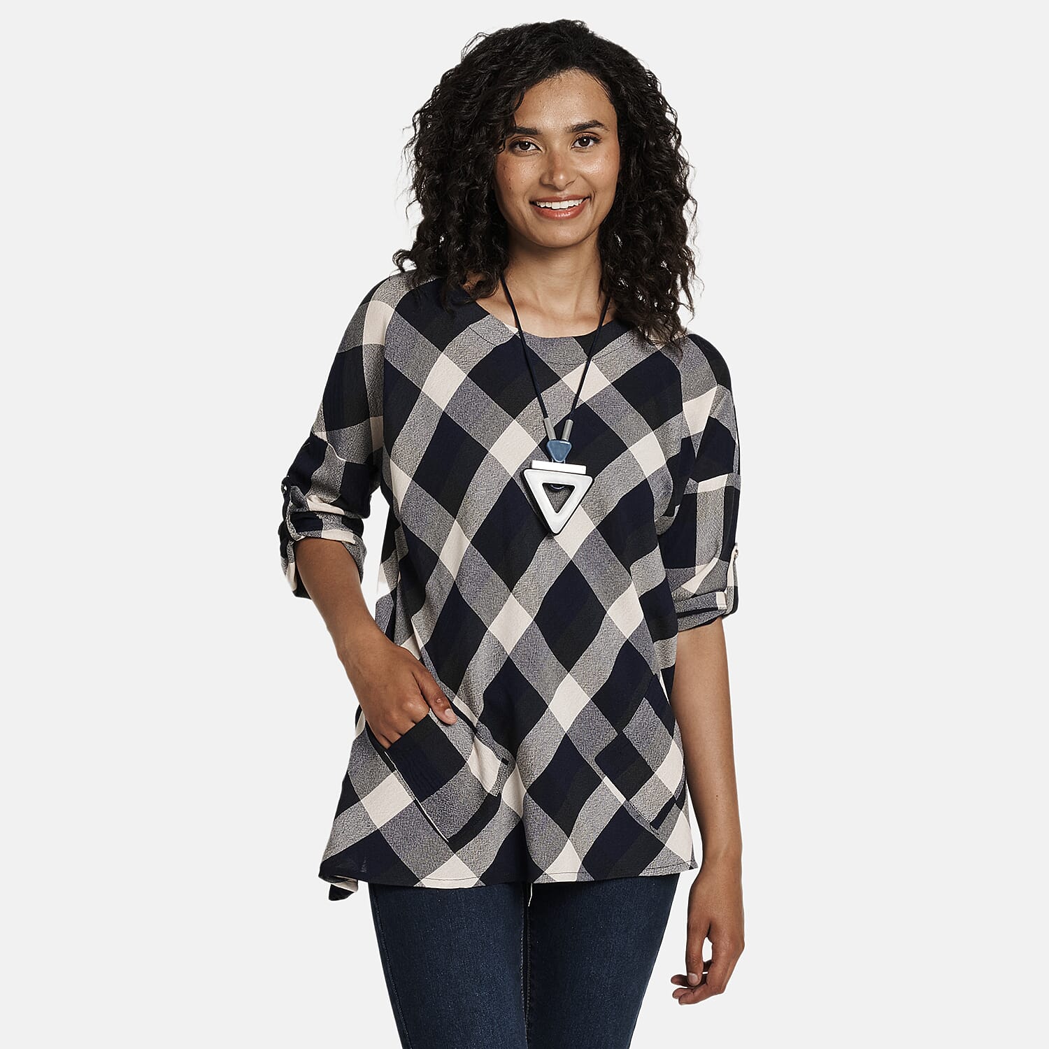 Woven Top (Size - 18) - Navy