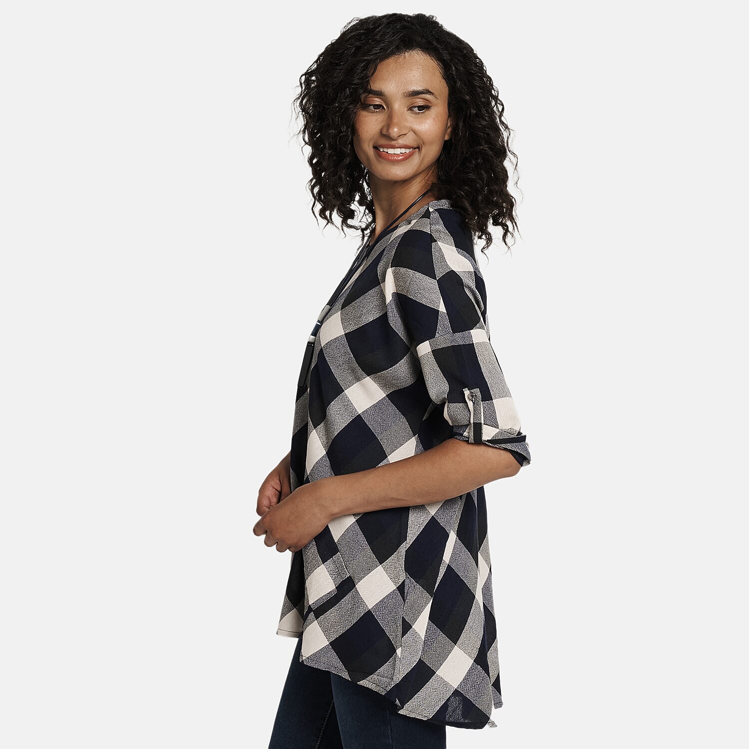 Woven Top (Size - 18) - Navy