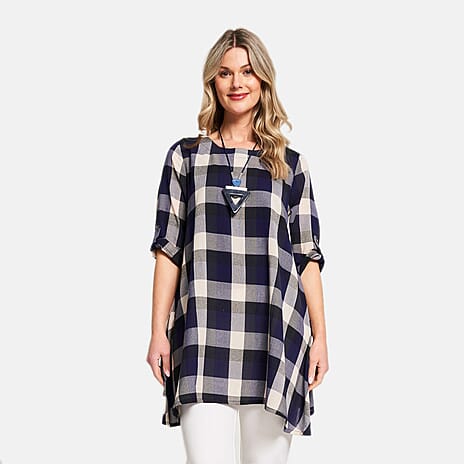 Woven Tunic (Size - 22) - Navy