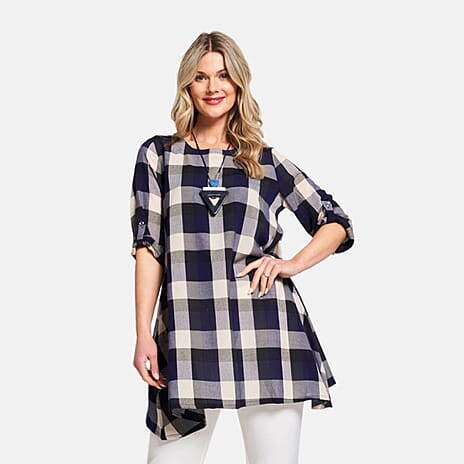 Woven Tunic (Size - 22) - Navy