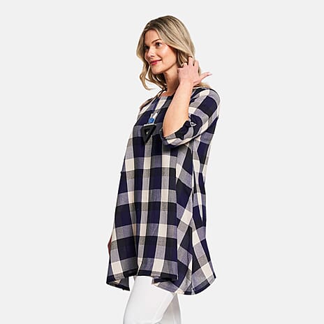 Woven Tunic (Size - 22) - Navy