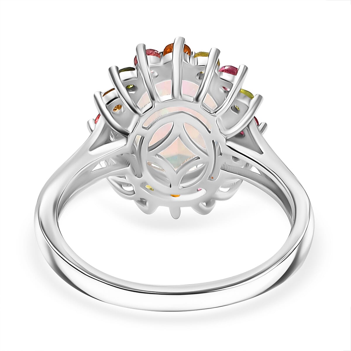 Ethiopian Opal & Multi-Tourmaline Solitaire Ring in Rhodium Overlay Sterling Silver 2.21 Ct. Ethiopian Opal & Multi-Tourmaline Solitaire Ring in Rhodium Overlay Sterling Silver 2.21 Ct.