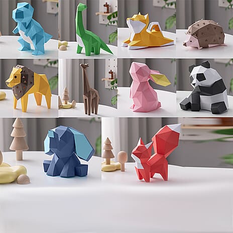Set of 10 Animal Origami Paper Models