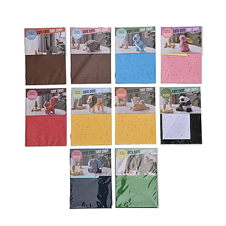 Set of 10 Animal Origami Paper Models