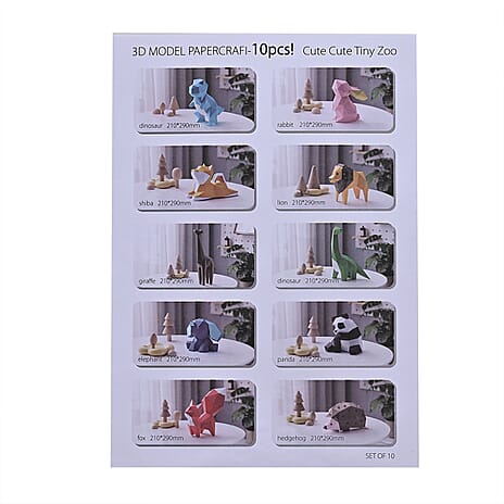 Set of 10 Animal Origami Paper Models