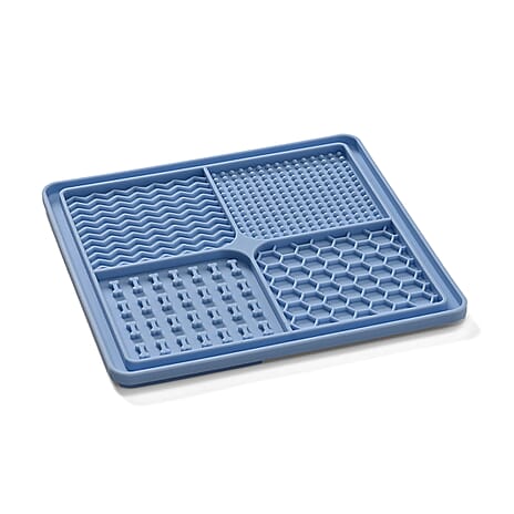 Set of 2 Food-Grade Silicone Licking Mats for Dogs - Blue & Grey