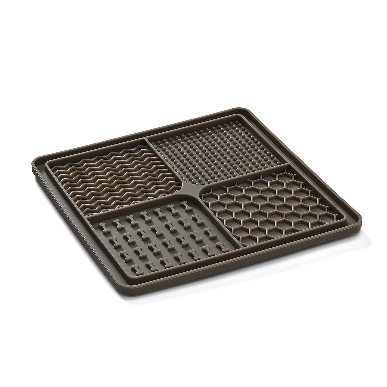 Set of 2 Food-Grade Silicone Licking Mats for Dogs - Blue & Grey