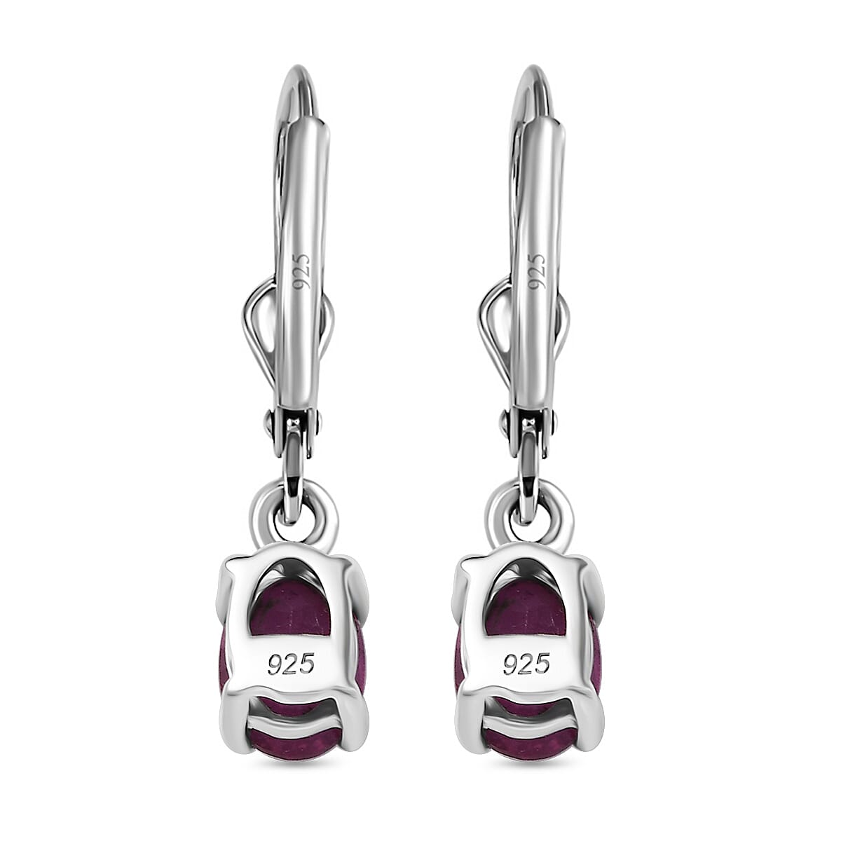 Fissure Filled Pink Sapphire Earring with Lever Back in Platinum Overlay Sterling Silver 2.14 Ct. Fissure Filled Pink Sapphire Earring with Lever Back in Platinum Overlay Sterling Silver 2.14 Ct.
