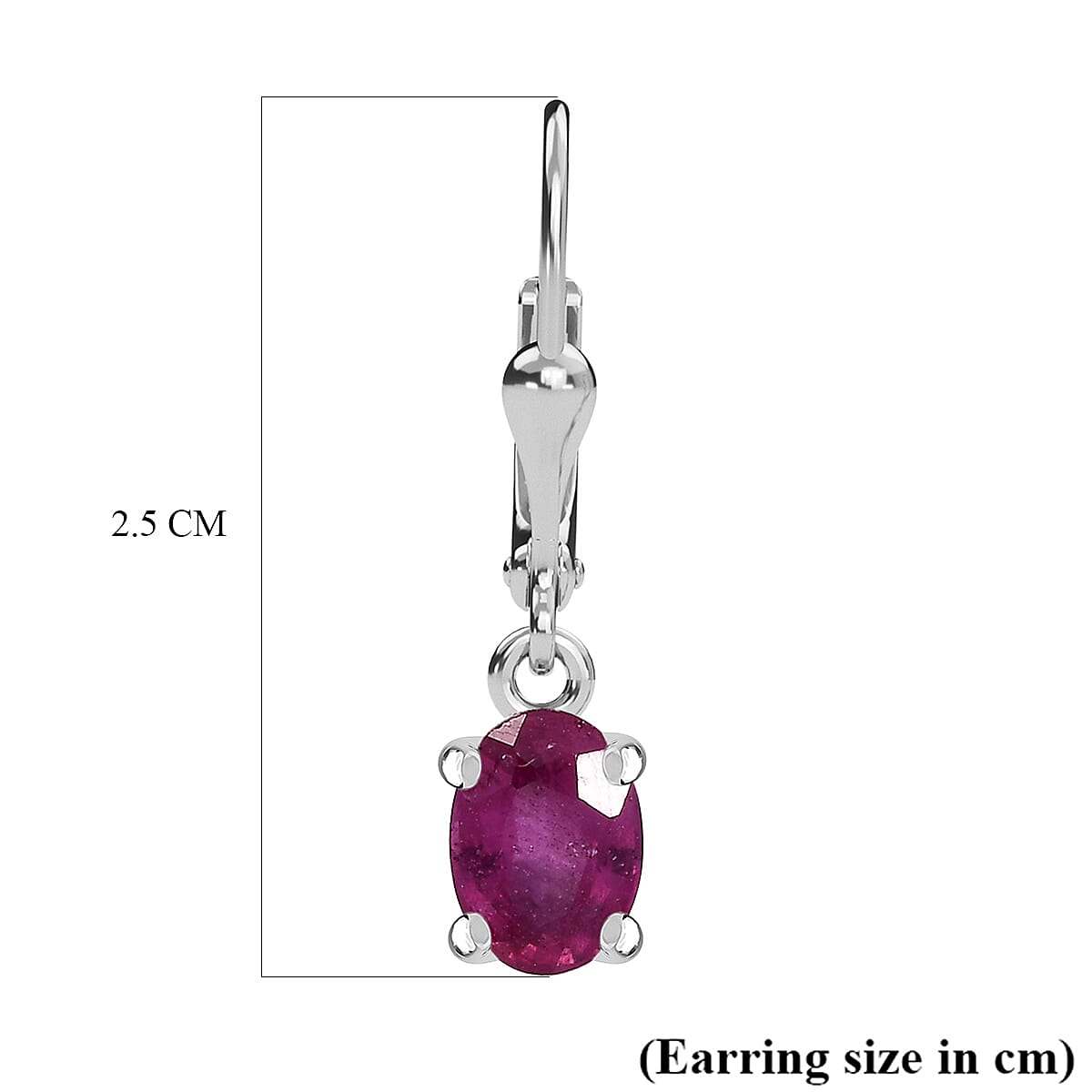 Fissure Filled Pink Sapphire Earring with Lever Back in Platinum Overlay Sterling Silver 2.14 Ct. Fissure Filled Pink Sapphire Earring with Lever Back in Platinum Overlay Sterling Silver 2.14 Ct.