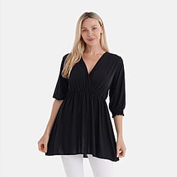 Tamsy Smocked Waist V-Neck Top