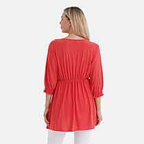 Tamsy Smocked Waist V-Neck Top