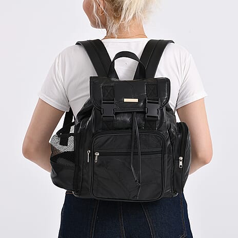 BRAND NEW LAUNCH - HOLIDAY SPECIAL DEAL - Styled By 100% Genuinel leather Backpack - Black, Great for holidays