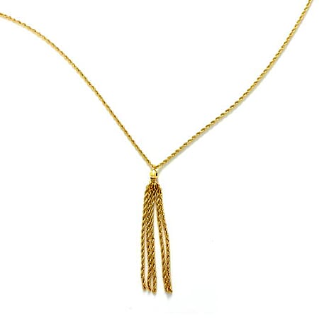 9K Yellow Gold Tassel Necklace (Size - 18) with Spring Ring Clasp
