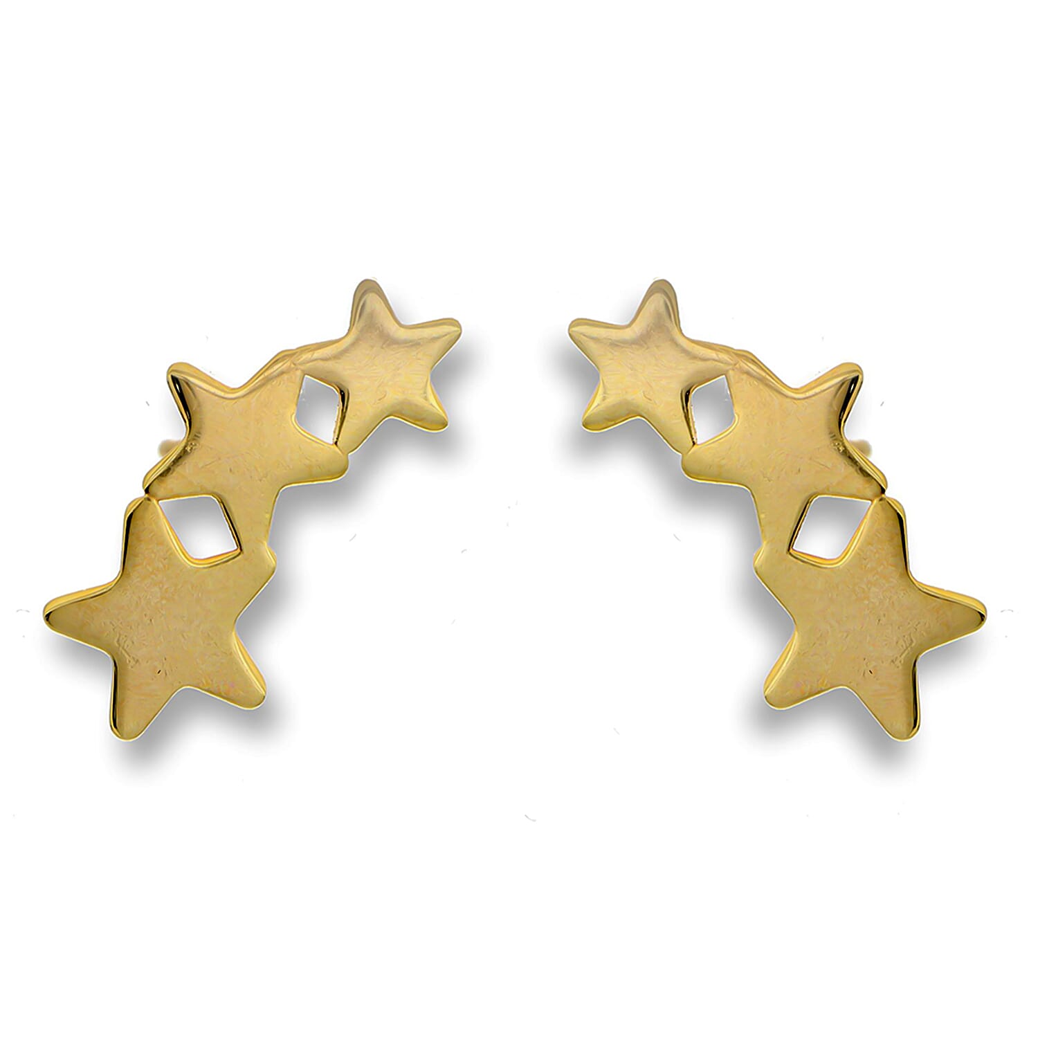 Maestro Collection - 9K Yellow Gold Star Crawler Earring with Push Back