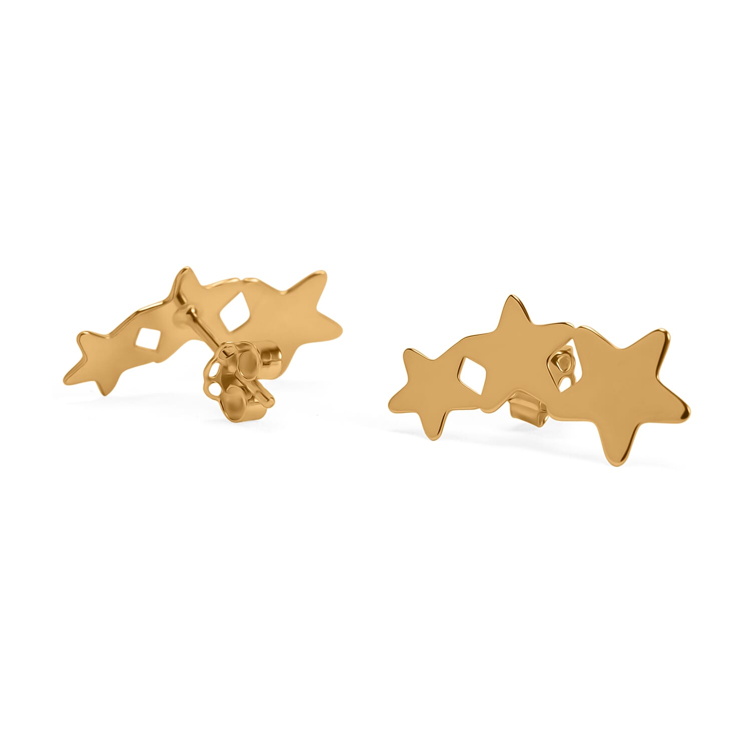 Maestro Collection - 9K Yellow Gold Star Crawler Earring with Push Back