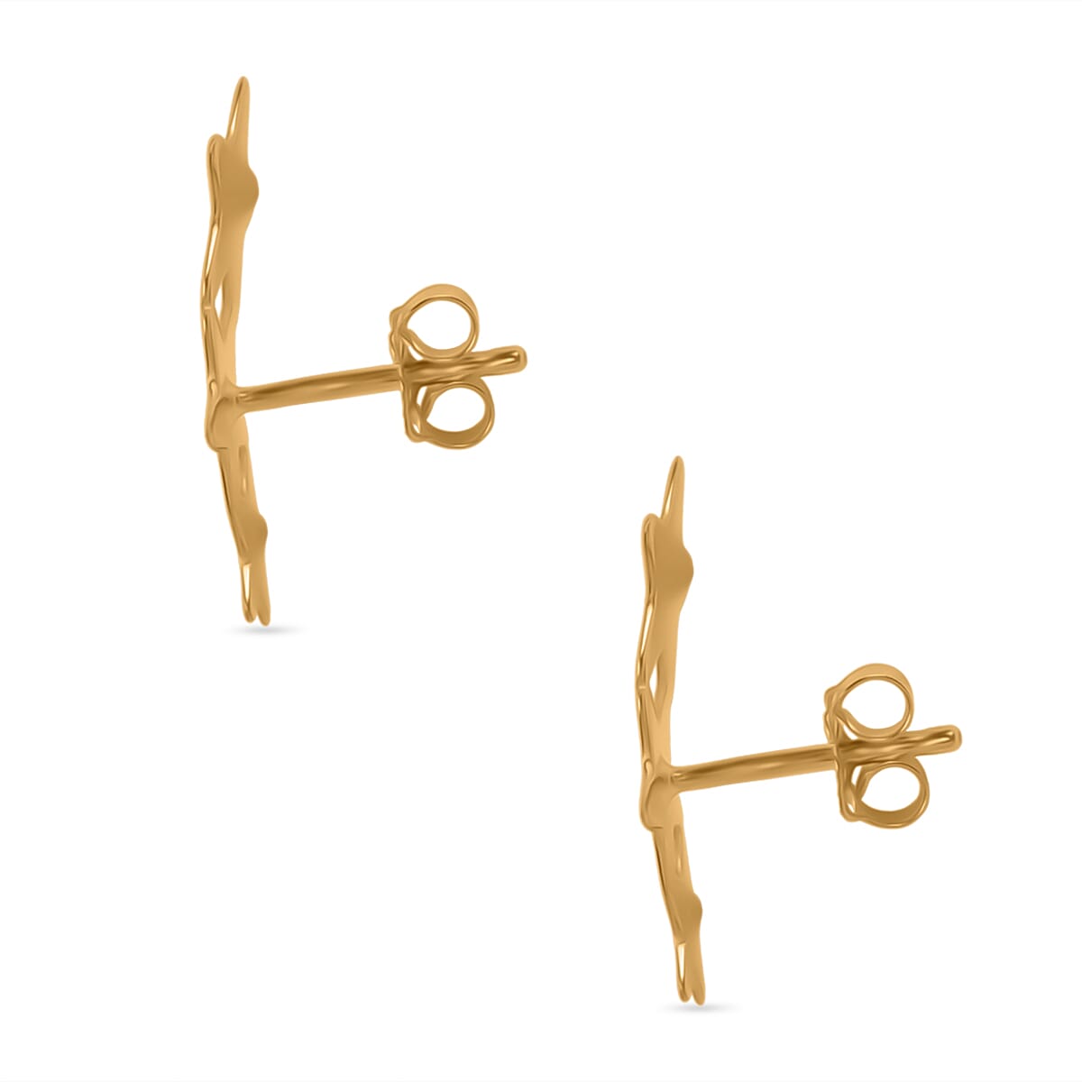 Maestro Collection - 9K Yellow Gold Star Crawler Earring with Push Back