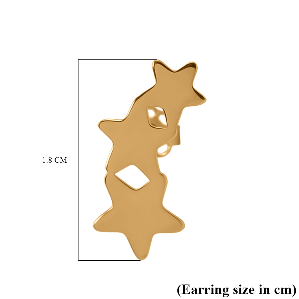 Maestro Collection - 9K Yellow Gold Star Crawler Earring with Push Back